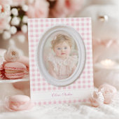 Roze Toile Coquette Bow 1st Verjaardag Meisje Kaart