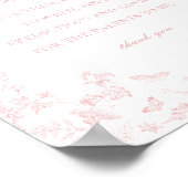 Roze Toile De Jouy Advies voor Baby shower Game Poster (Hoek)