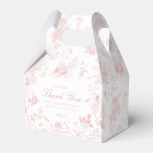 Roze Toile de Jouy Bloemen Dessert Favoriete Dozen Bedankdoosjes