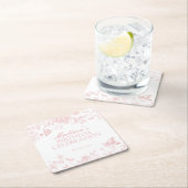 Roze Toile de Jouy  Bloemen Verjaardag Kartonnen Onderzetters (Insitu)