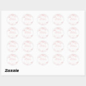 Roze Toile de Jouy Bloemendoop Ronde Sticker (Vel)
