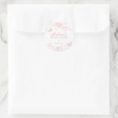 Roze Toile de Jouy Bloemendoop Ronde Sticker (Tas)