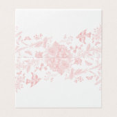 Roze Toile de Jouy Floral Place Card Tafeldecor Kaart (Buitenkant ongevouwen)
