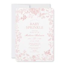 Roze Toile de Jouy Franse Bloemen Baby Sprinkle