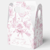 Roze Toile de Jouy Safari Baby shower gunstbox Bedankdoosjes (Open)