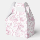 Roze Toile de Jouy Safari Baby shower gunstbox Bedankdoosjes (Achterkant)