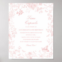 Roze Toile de Jouy Time Capsule Baby Verjaardagssp
