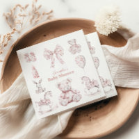 Roze Toile De Jouy Toys Baby shower