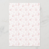 Roze Toile de Jouy Trouwmenu Menu (Achterkant)