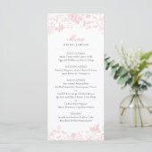 Roze Toile de Jouy Wedding Menu (Staand voorkant)