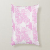 Roze Toile Dieren Chinoiserie Baby Boy Nursery Accent Kussen (Voorkant(Verticaal))