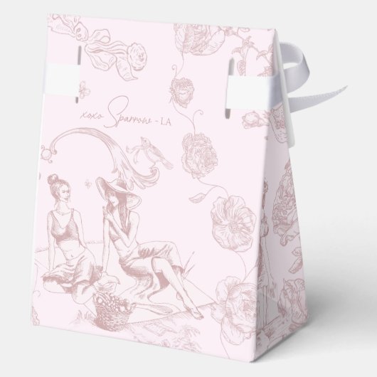 Roze Toile Favoriet Box Bedankdoosjes (Achterkant)