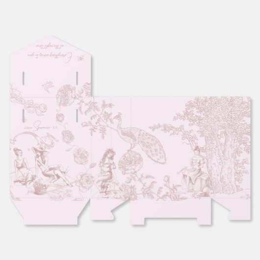 Roze Toile Favoriet Box Bedankdoosjes (Ongevouwen)
