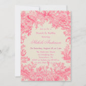  Roze Toile Flower Brunch & Bubbly Kaart (Voorkant)