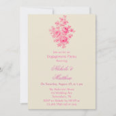  Roze Toile Flower Engagement Party Kaart (Voorkant)