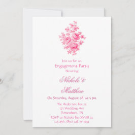  Roze Toile Flower Engagement Party Kaart