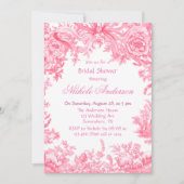  Roze Toile Flower Vrijgezellenfeest Kaart (Voorkant)