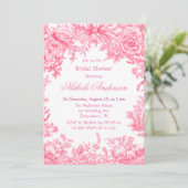  Roze Toile Flower Vrijgezellenfeest Kaart (Staand voorkant)