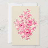 Roze Toile Flower Vrijgezellenfeest Kaart (Achterkant)