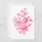  Roze Toile Flower Wedding Couples Douche Kaart (Achterkant)