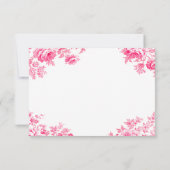  Roze Toile Flower Wedding Save The Date (Achterkant)