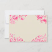  Roze Toile Flower Wedding Save The Date (Achterkant)
