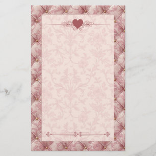 Roze Toile Geplooid Fluwelen Romantische Briefpapi Briefpapier