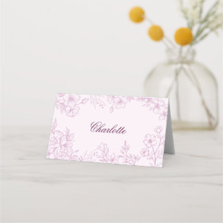Roze Toile Gevouwen Plaats Kaart Plaatskaartje