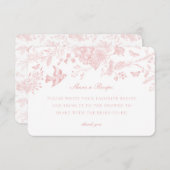 Roze Toile Je deelt een uitnodiging voor een recep Informatiekaartje (Voorkant / Achterkant)