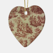 Roze toile keramisch ornament (Links)