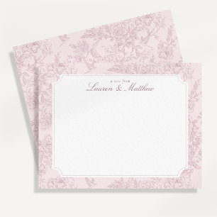 Roze Toile Koppel Notitiekaart Kaart