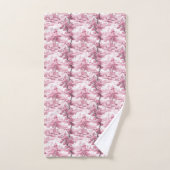 Roze toile landelijke Franse antieke waterverf Bad Handdoek (Handdoek)