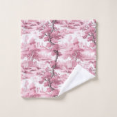 Roze toile landelijke Franse antieke waterverf Bad Handdoek (Wasdoekje)