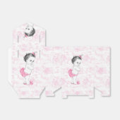 Roze Toile Meisje Baby shower Bedankdoosjes (Uitgevouwen)
