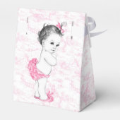 Roze Toile Meisje Baby shower Bedankdoosjes (Achterkant)