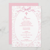 Roze toile menu kaart (Voorkant / Achterkant)