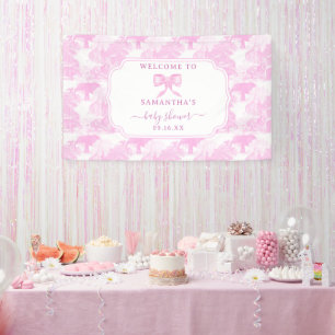 Roze Toile Oerwoud Dieren Safari Chinoiserie Baby Spandoek