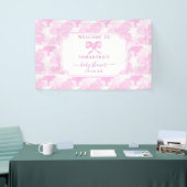 Roze Toile Oerwoud Dieren Safari Chinoiserie Baby Spandoek (Beurs)