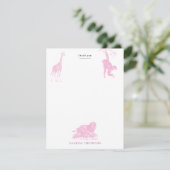 Roze Toile Oerwoud Dieren Safari Chinoiserie Bedankkaart (Staand voorkant)