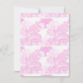 Roze Toile Oerwoud Dieren Safari Chinoiserie Bedankkaart (Achterkant)