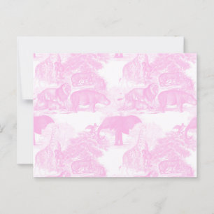 Roze Toile Oerwoud Dieren Safari Chinoiserie Briefkaart