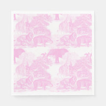 Roze Toile Oerwoud Dieren Safari Chinoiserie