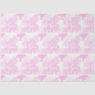 Roze Toile Oerwoud Dieren Safari Chinoiserie Tissuepapier