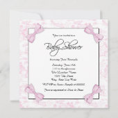 Roze Toile Paris Baby Girl Shower Kaart (Achterkant)