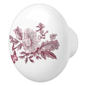 Roze Toile Peony Detail Keramische Knop (Rechts)