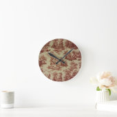 Roze toile ronde klok (Huis)