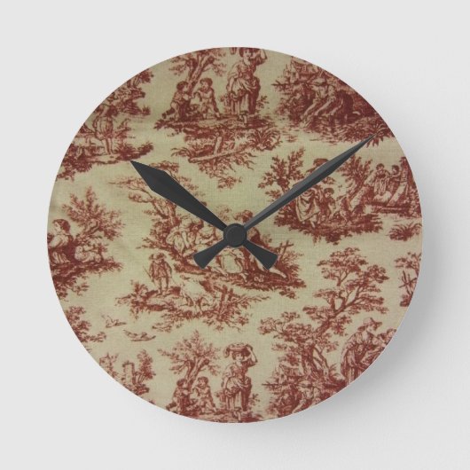 Roze toile ronde klok (Voorkant)
