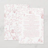 roze toile rosh Hashanah 2023 Kaart (Voorkant / Achterkant)