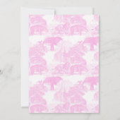Roze Toile Safari Dieren Chinoiserie Verjaardag Kaart (Achterkant)