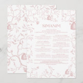 Roze Toile Simanim Kaart 2023 (Voorkant / Achterkant)